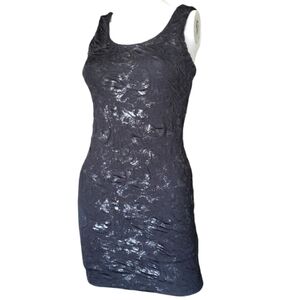 Vintage Forever 21 Black Textured Sleeveless Dress Size S.